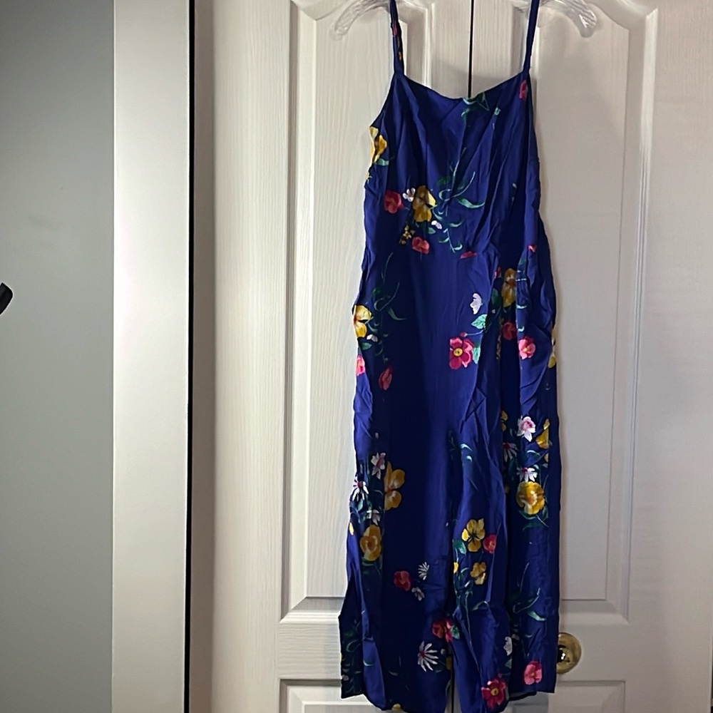 Old Navy Floral Jumpsuit - Blue with Multicolor Flowers